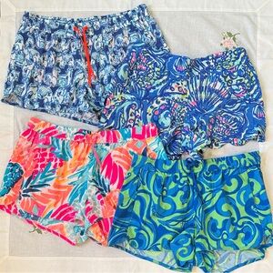 4 Lilly Pulitzer Women's Athletic Shorts - Blue, Pink, Green Patterns